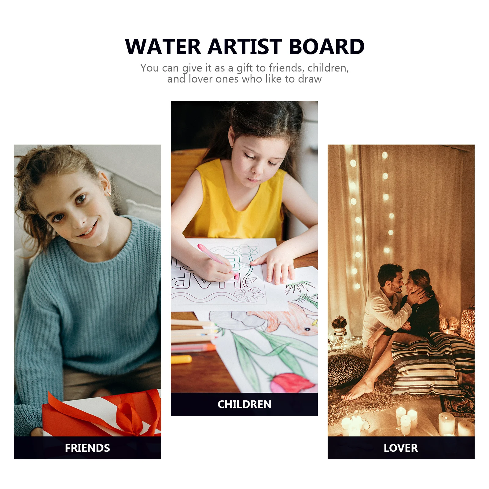 

1Set Water Drawing Board Safe Durable Plastic Board Easy Use Fun Painting Set Water Painting Set