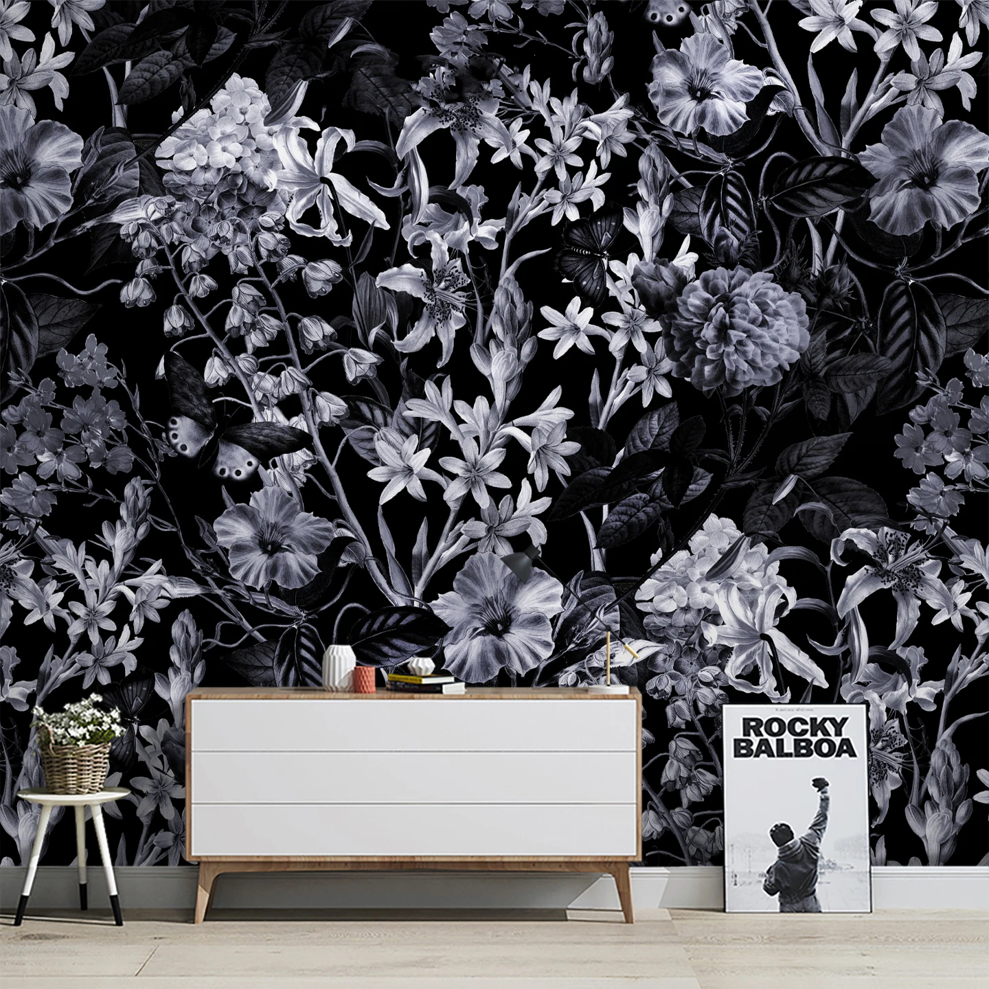 American Style Retro Wall Cloth Mural French Flower Background Living Room Sofa Wallpaper Simple Customization