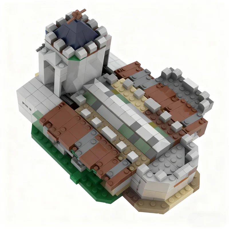 664 pçs moc medieval capela castelo modelo blocos de construção arquitetura diy ideia criativa brinquedo presente natal educação tijolo