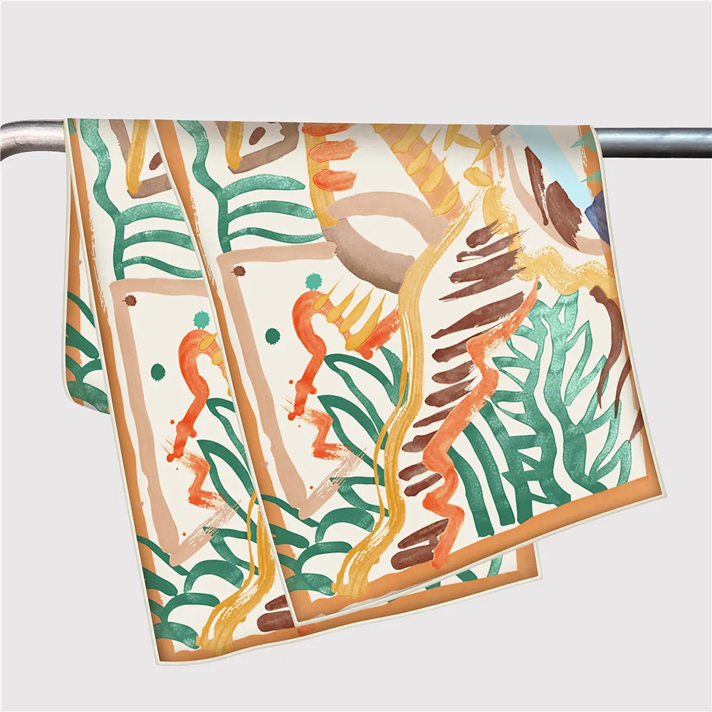 

Luxury Silk Scarf Women Long Shawls Hand Rolled Edges Shawls Lady Spring Bag Hair Accessories Lover Christmas Gift 150CM 40CM