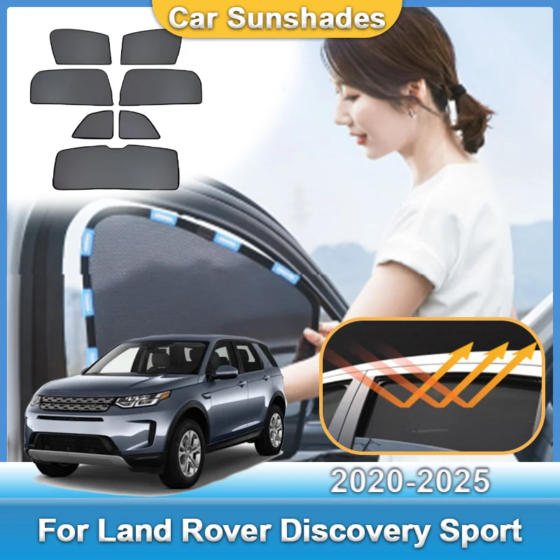

For Land Rover Discovery Sport L550 Facelift 2020~2025 Car Mesh Sun Visor Light Blocking Curtains UV Protection Car Accessories