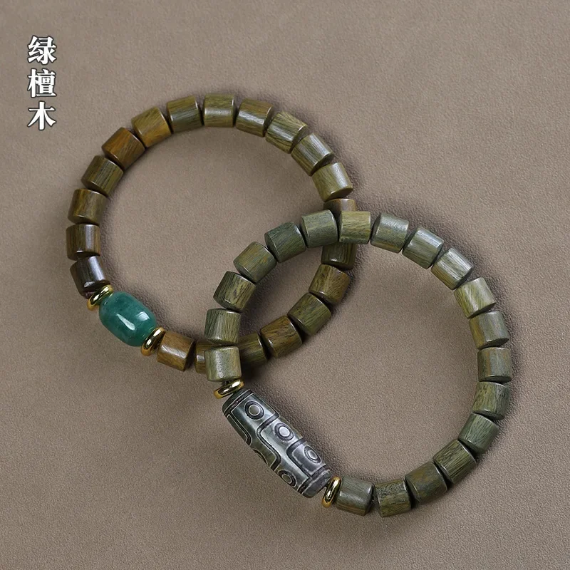 

Green Sandalwood Bead Bracelet, Buddha Beads, Ethnic Style, Men's and Women's Fashion Accessories, Cultural Jewelry
