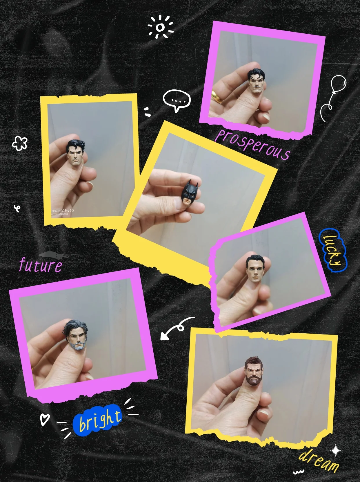 

【30days Made】1/12 Scale Male Soldier Bat Hero Super Hero Film Role Celeb Painted Head Sculpt Accessories For 6'' Figure Mezco