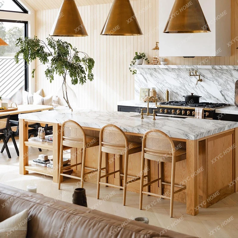 Kitchen Nordic Coffee Bar Chair Wood Simple Back Quality Reception Stools Designer Luxury High