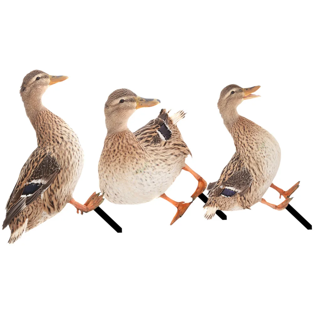 

3pcs Garden Decoration Stake Duck-Shaped Acrylic Outdoor Yard Decor Lawn Ornament Courtyard Insert Party Supplies