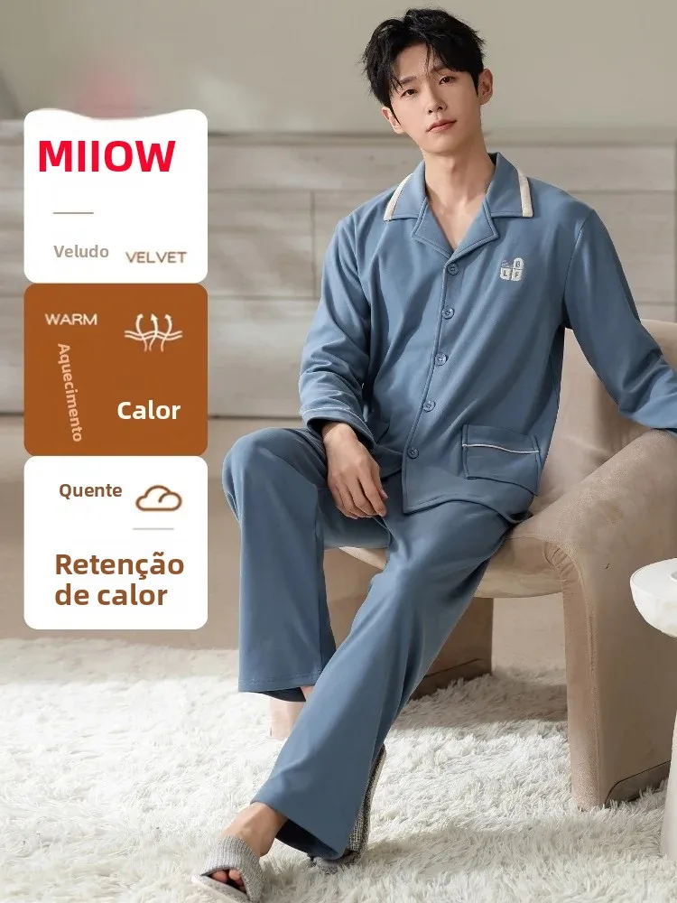 ensemble-de-pyjama-en-velours-epais-a-manches-longues-pour-hommes-motif-chat-vetements-d'exterieur-d'automne-et-d'hiver-vetements-d'interieur-pyjama-en-flanelle-doux-et-chaud