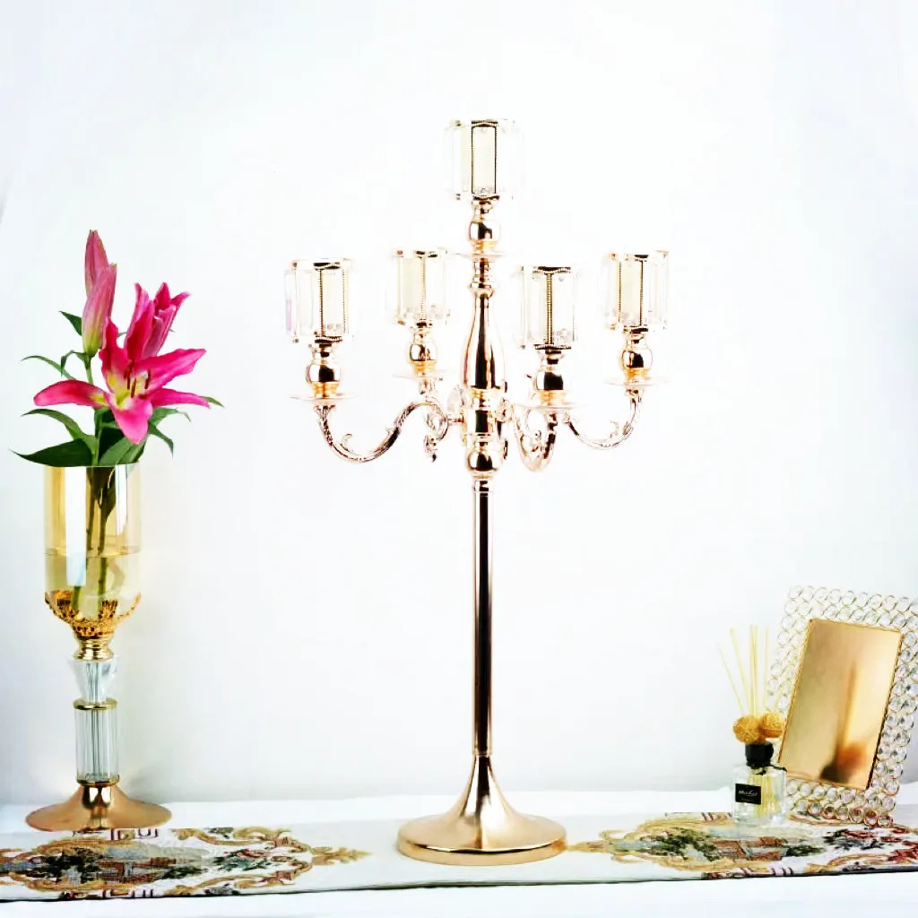 4/8pcs Wedding Party Store Store Five-head metal iron candlestick arrangement decorative wedding candlestick ornaments