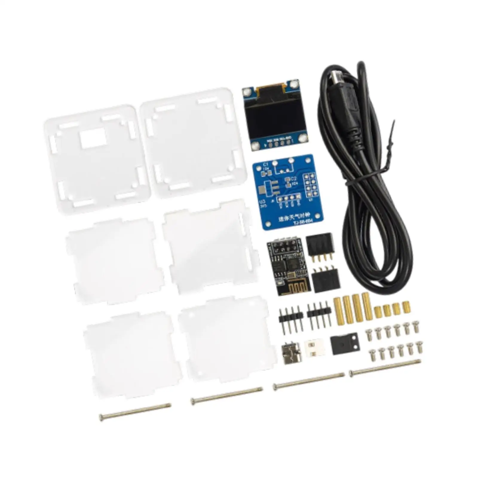 DIY Digital Clock Kit Welding Assembly ESP8266 Intelligent Small Weather Clock for Apartment Home Countertop DIY Enthusiasts