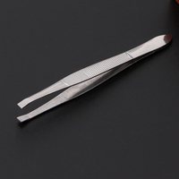 Q1QD Professional Stainless Steel Eyebrow Hair Removal Tweezer Flat Tip Tool New