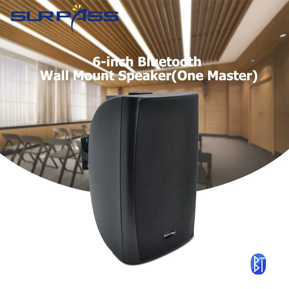 

Wall Mount Speaker System 6'' 40W Wall Bluetooth Speaker Built-in Class D Digital Amplifier Background Audio System for Hotel