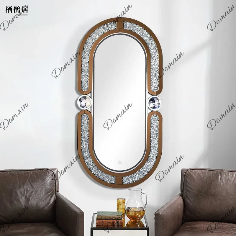GV Compact Oval Half Body Mirror for Small Bathroom Dorm Room Rental Simple Minimalist Vanity Table Mirror B