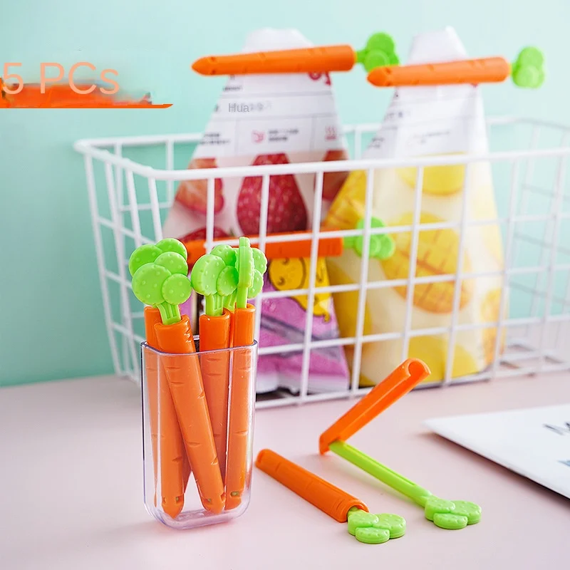 Kitchen Originality New Product Utility Tools Carrot Sealing Clamp Food Preservation  Bag Clips Special Offer 1 Set Of 5 Pieces