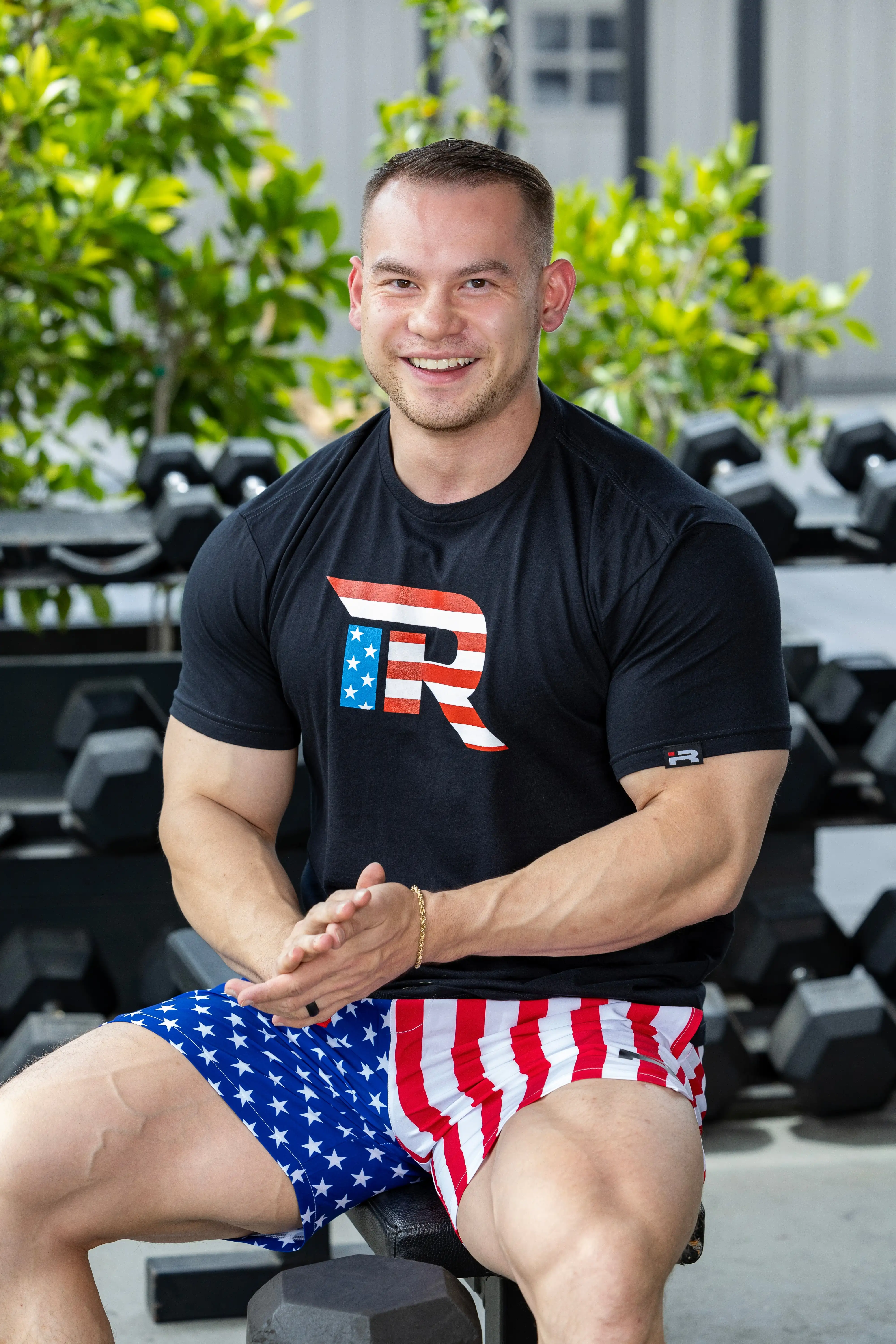 GYM American Rebel Tee (Black)  _ Perfect for Bodybuilders & Powerlifters