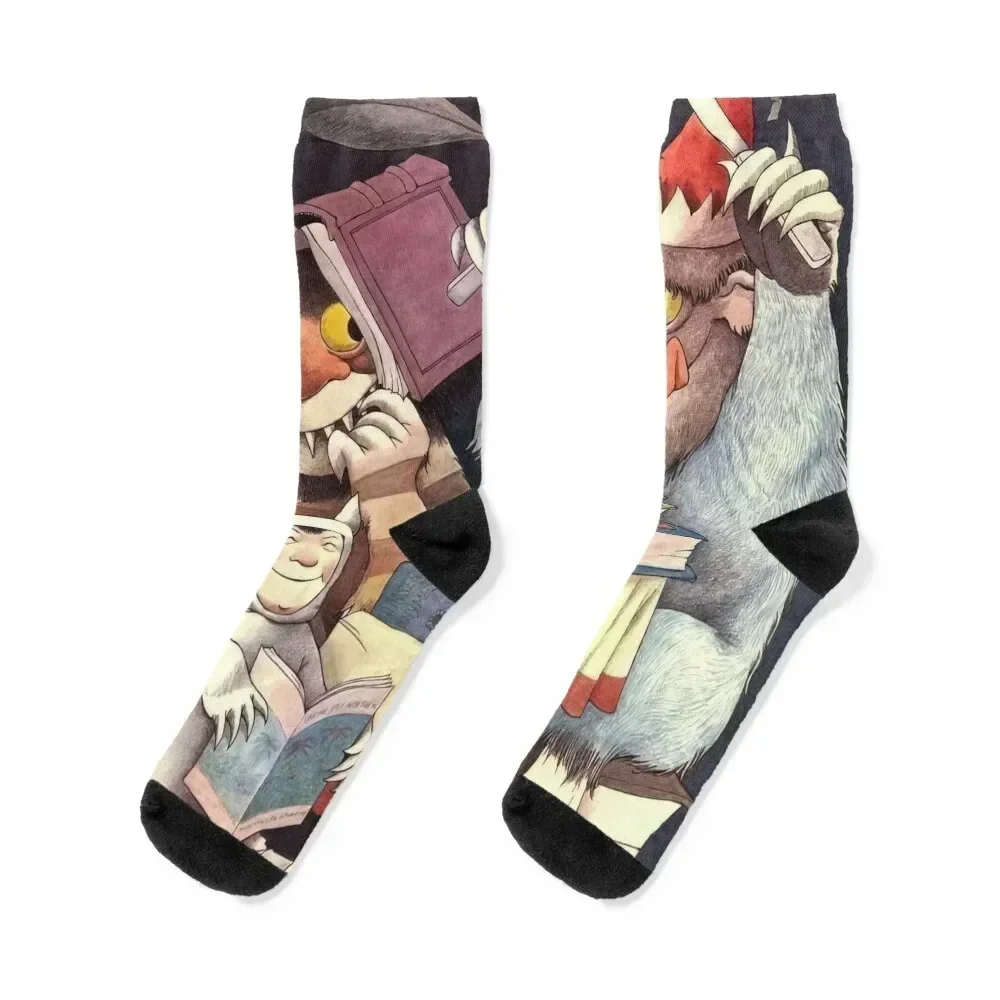 

Maurice Sendak Socks cartoon Lots Soccer warm winter Socks For Man Women's