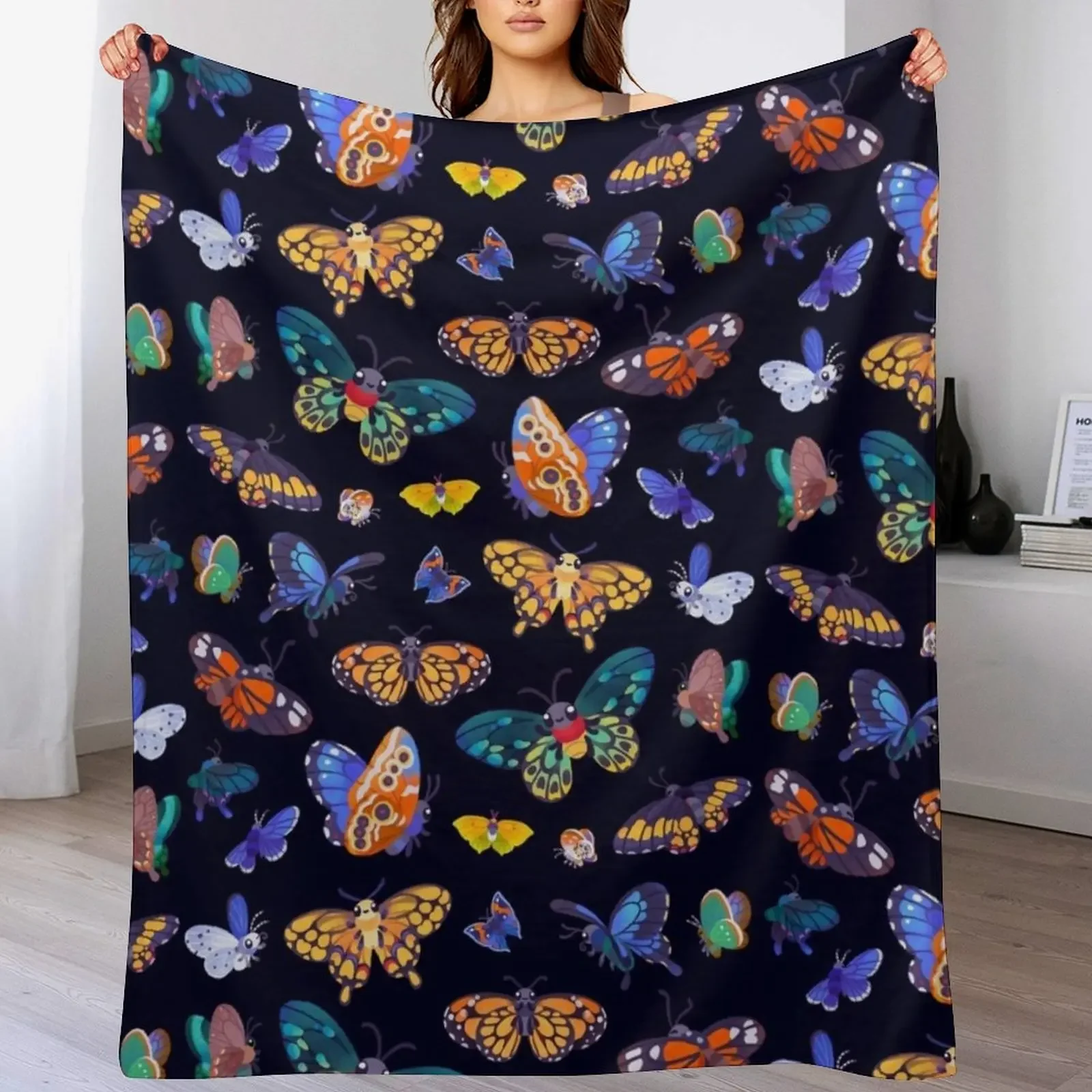 

Butterflies Day Throw Blanket Travel heavy to sleep Plaid on the sofa Decorative Sofas Blankets