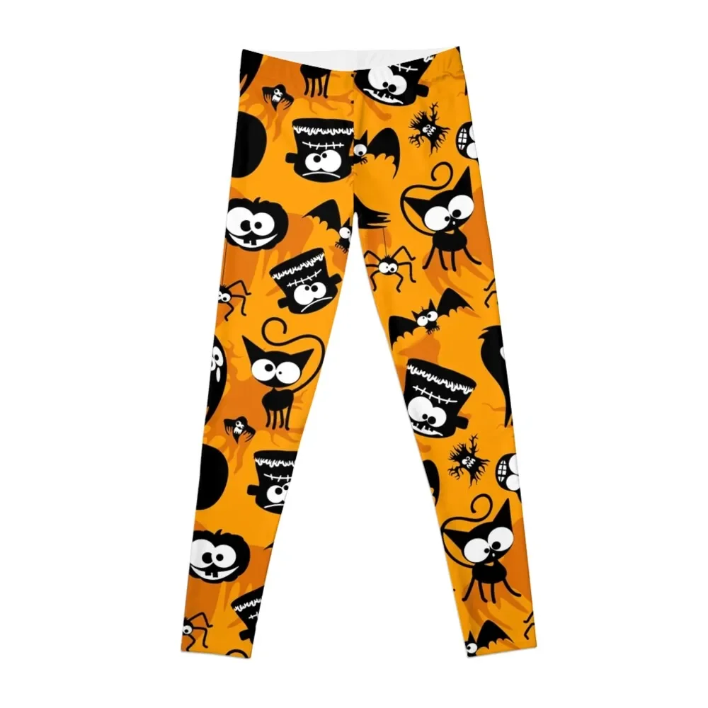 

Halloween Fun and Creepy Cute Characters Pattern Leggings push up fitness trousers high waist Womens Leggings