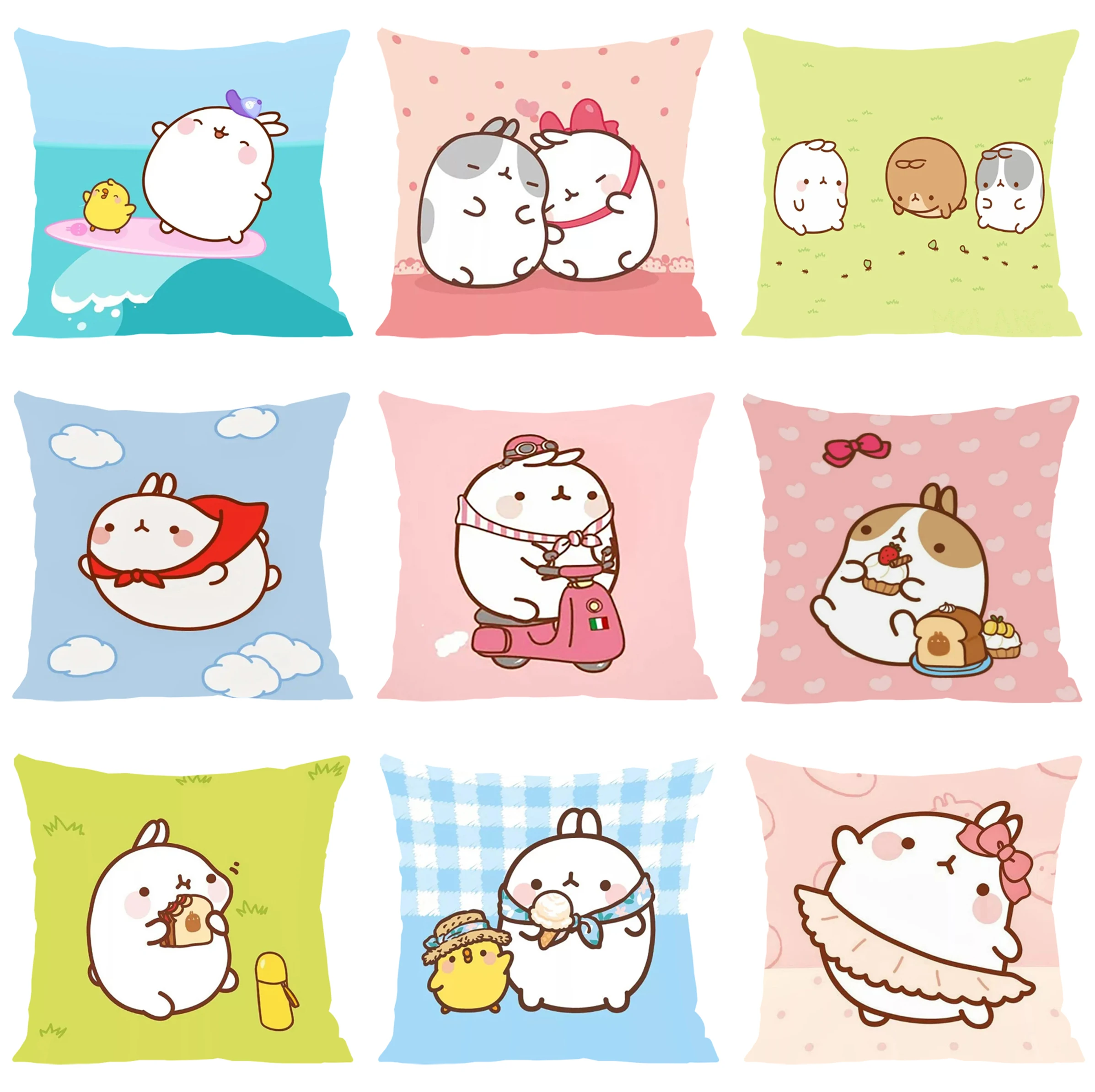 

Pillowcase 45*45 Cute M-Molangs 45x45 Cushion Cover for Pillow Covers Decorative Luxury Bed Pillowcases Home Decoration Cushions