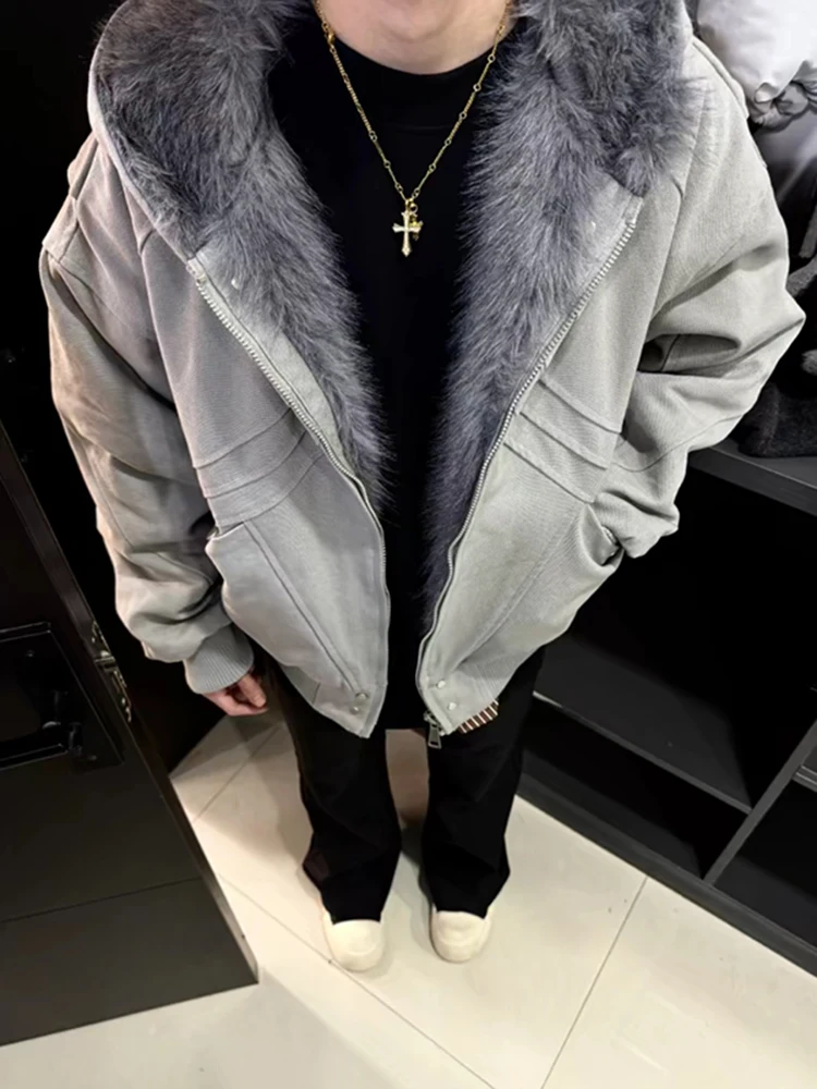 

Мужская зимняя парка American Sle Thiened Warmth из синтетического меха, бархатная хлопковая парка, молодежное модное пальто-стойка