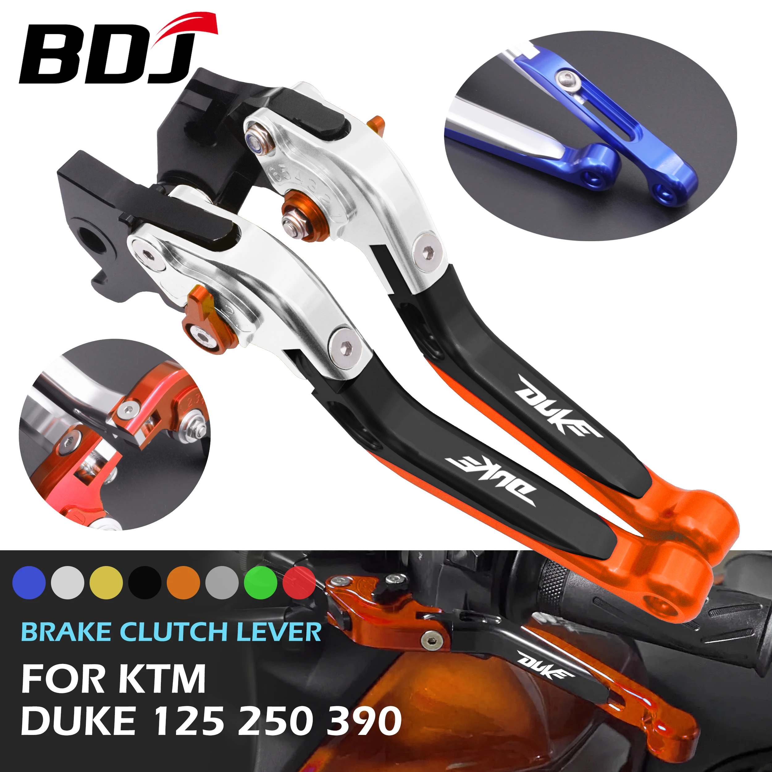 

BDJ Duke 125 200 250 390 Brake Clutch Lever Motorcycle Adjustable Folding Levers Clutch Lever Brake Lever Set For KTM Duke 2020