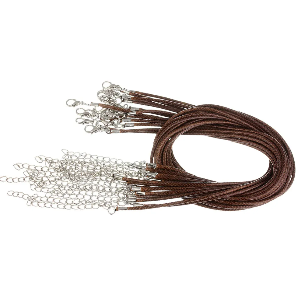

100Pcs Wax Rope Necklace Strap Pendant Adjustable Length Waterproof DIY Jewelry Accessories Hanging Rope Coffee Color