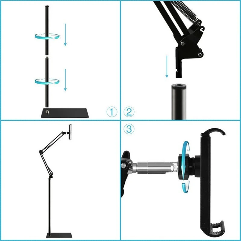 Imagem -05 - Suporte do Chão do Telefone Móvel Tablet Cantilever Telescópico Live Broadcast Stand Cabeceira Drama Chasing Stand Pessoas Preguiçosas