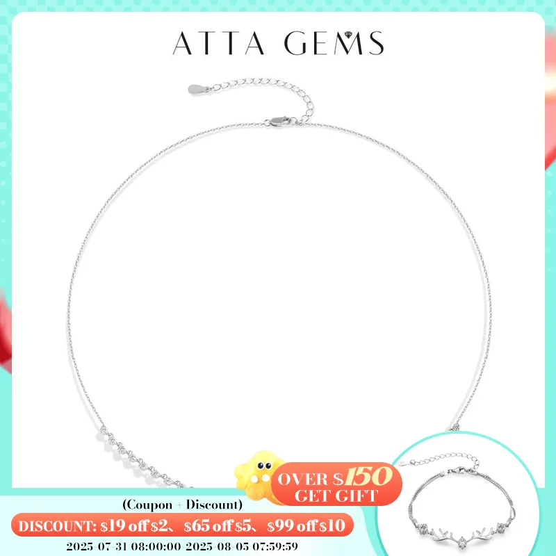 

ATTAGEMS 2.04CTW Moissanite Necklaces for Women S925 Silver 18K White Gold Plated D VVS1 Diamond Pendant With Chain Jewelry Gift