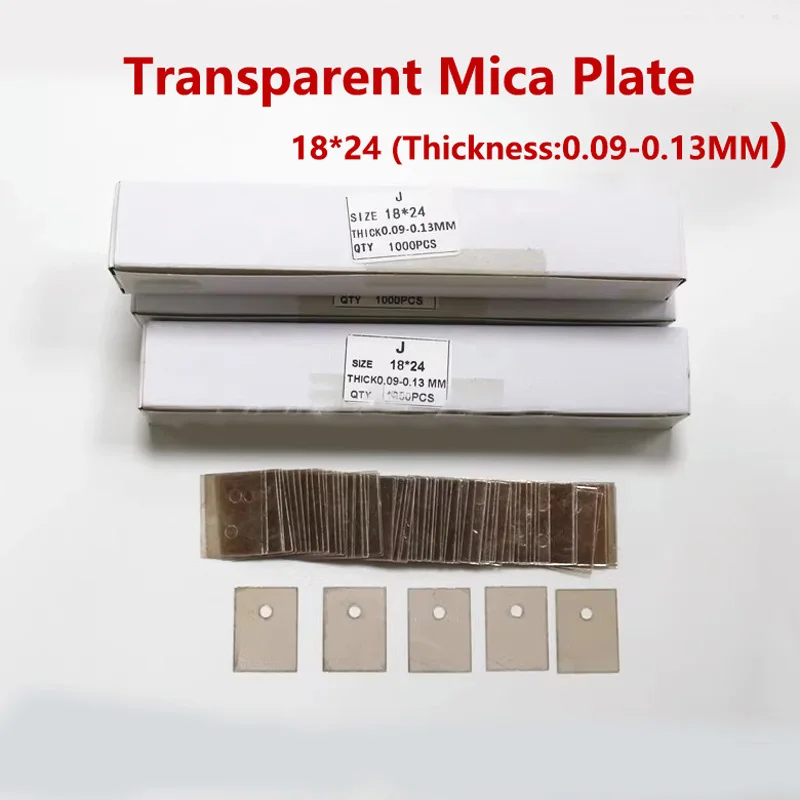 1000pcs/500pcs Natural Transparent Mica Plate Mica Sheet 18*24mm High Temperature Resistant Mica Gasket