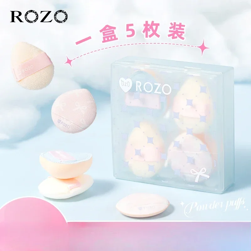 ROZO 5 uds lindo pulgar en polvo Puff Set corrector cojín de aire húmedo seco doble uso colorete mejilla Mini herramienta de maquillaje Puff