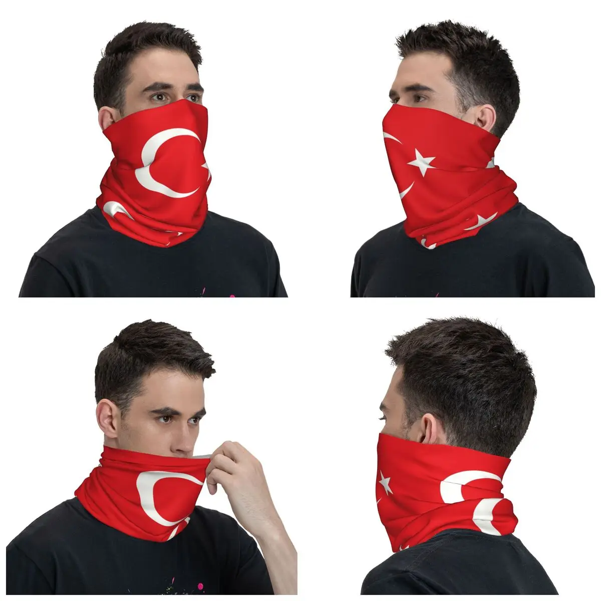 Flag Of Turkey Bandana Neck Warmer Men Women Winter Hiking Ski Scarf Gaiter Patriotism Face Cover