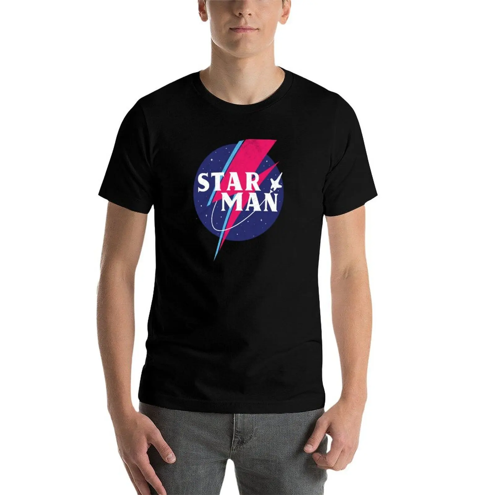 t merk katoen man shirts T-Shirt t mannen t-shirt luxe man v2 (Ruimteschip) 100% shirt katoen 100% Starman