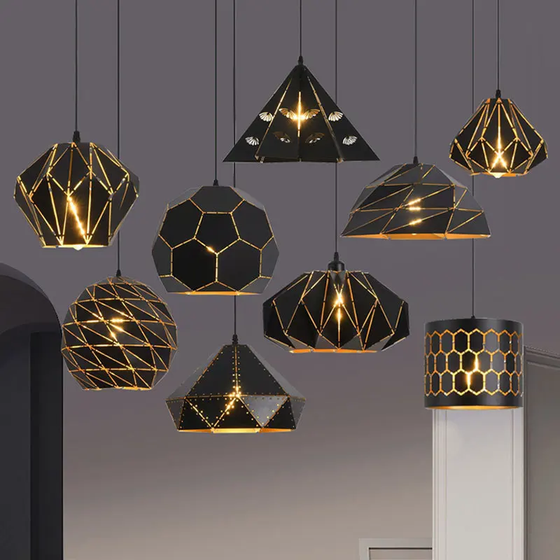 Hollow-out Iron Pendent Lamp, Vintage Industrial Style Suitable for Restaurants Bars and Shops Commercial Decorative Lighting