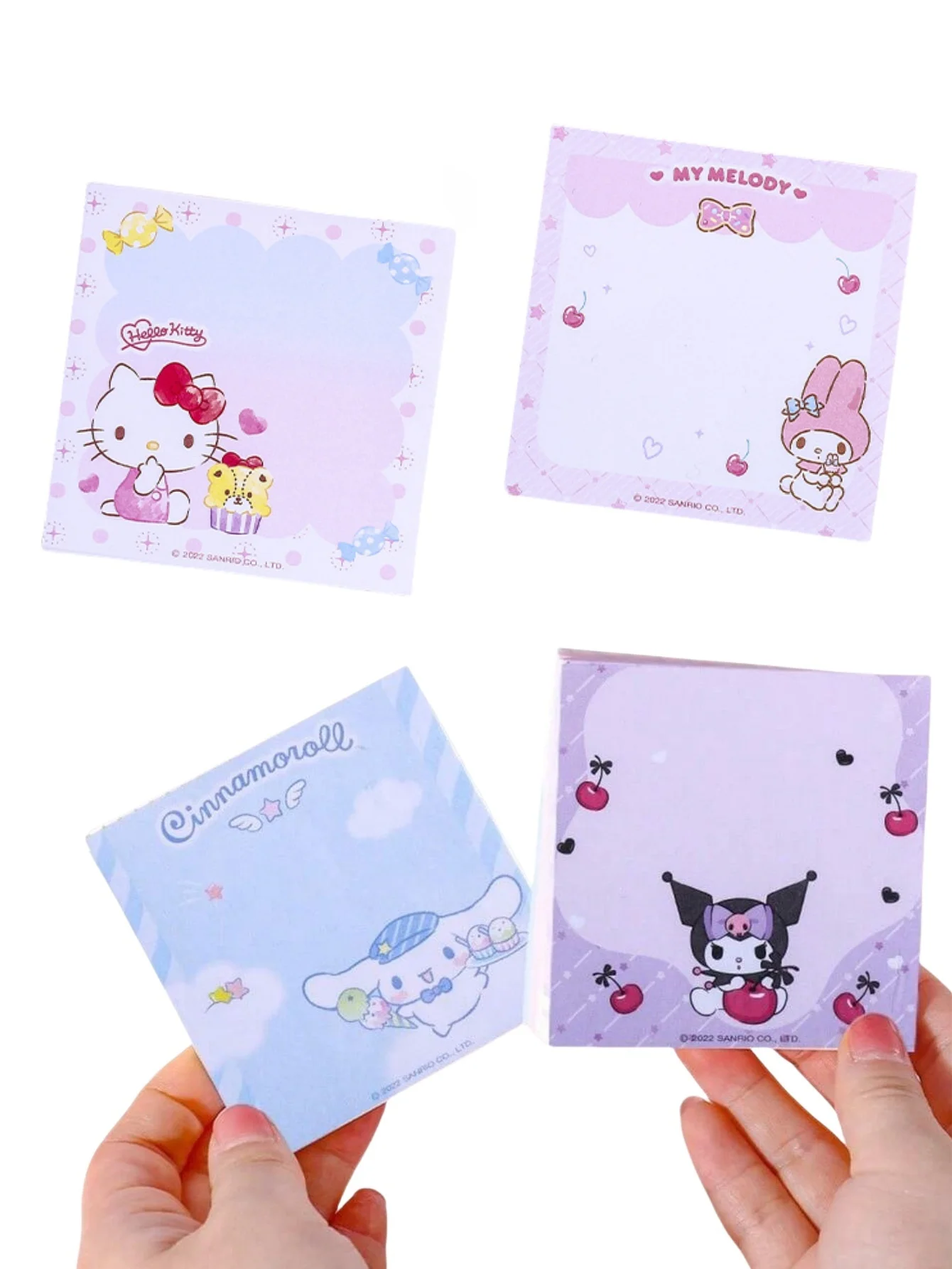 

100pcs Sanrio My Melody Kuromi Cinnamoroll Character Themed Sticky Note Bundle - Cute Self-Adhesive Memo Pads