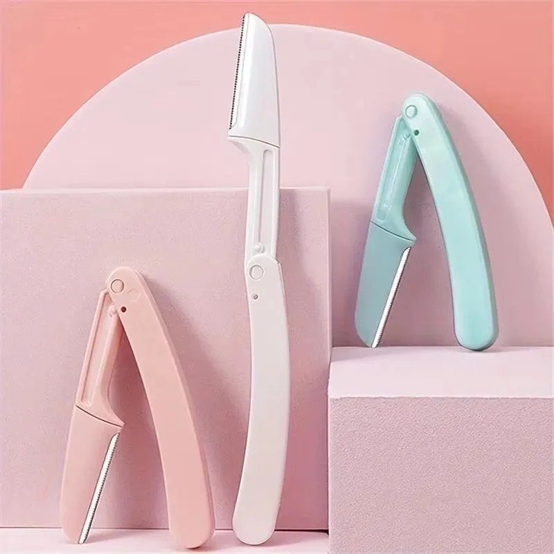3pcs Pocketknife Eyebrow Profiler Hair Remover Eyebrow Shaper Shaver Facial Epilators Eyebrow Trimmer for Ladies Face