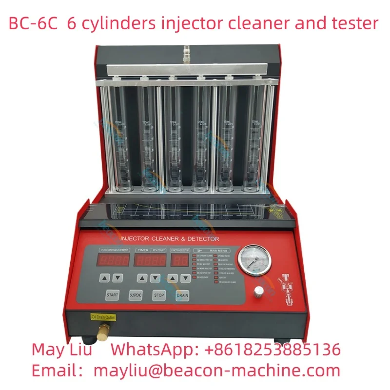 

BC-6C Auto 6 cylinders ultrasonic gas line fuel injector Cleaner and Tester