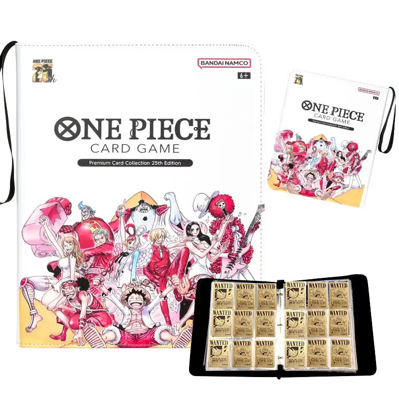 One Piece 25Th Anniversary Card Book Monkey D Luffy Nami Uta Diy 9 Grid Zipper Loose-Leaf Pu Action Toy Figures Game Collection