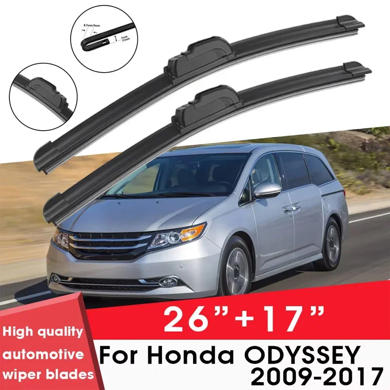 

Car Wiper Blade Blades For Honda ODYSSEY 2009-2017 26"+17" Windshield Windscreen Clean Naturl Rubber Car Wipers Accessories