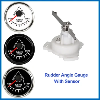 52mm Wskaźnik położenia steru morskiego Wodoodporne czerwone podświetlenie z czujnikiem 0-190 Ohm 12V/24Vd dla jachtów morskich