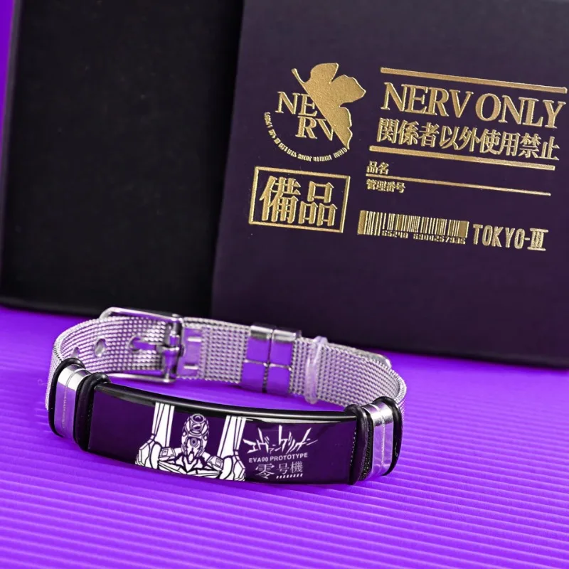 Neon Genesis Evangelion Cartoon Peripheral Bracelet Ayanami Rei Asuka Stainless Steel Anime Fashion Accessories Boys Girls Gift