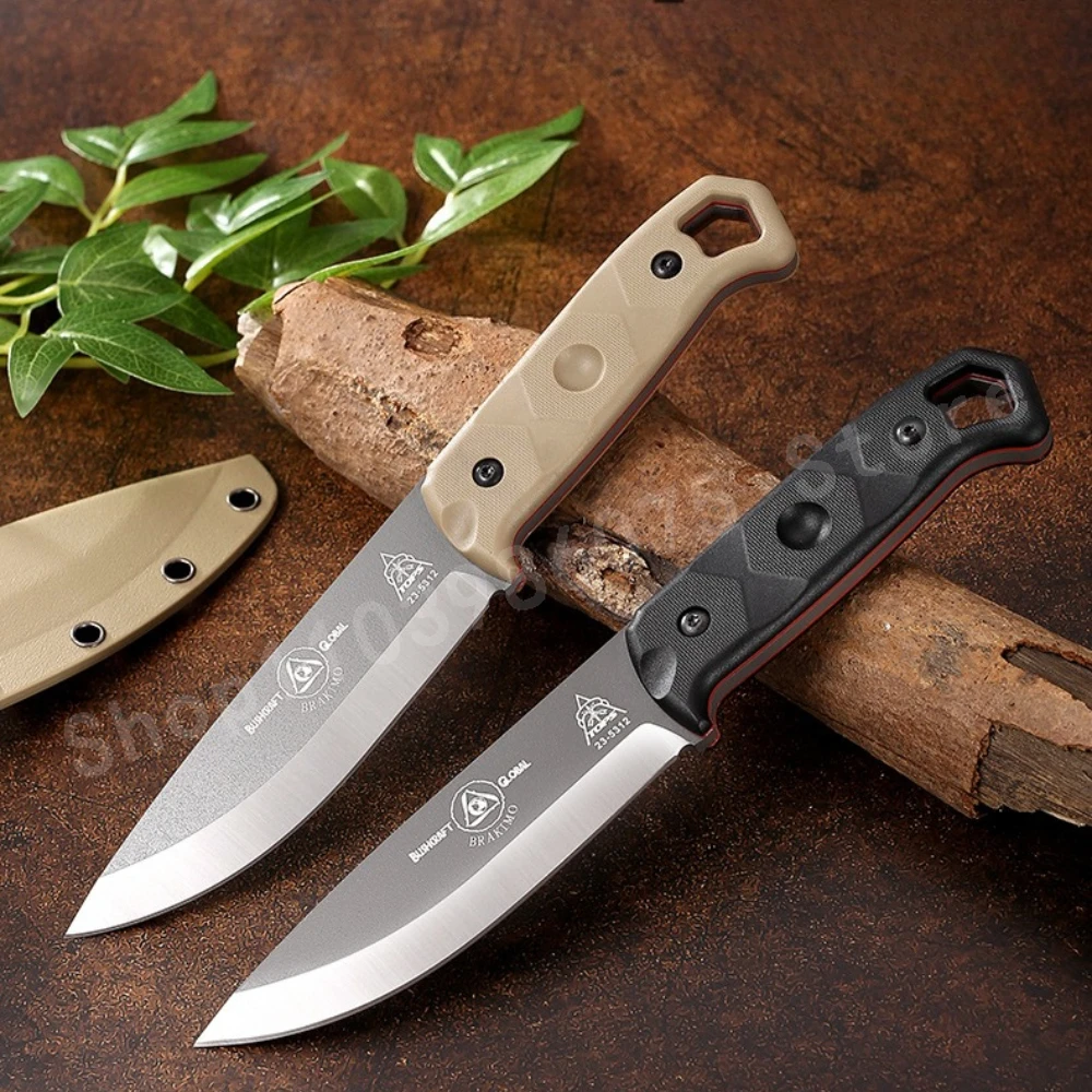 

Нож TO.PS Brakimo с прямым лезвием D2, черная рукоять из нейлона и стекловолокна, высокопрочный, портативный, для активного отдыха и альпинизма