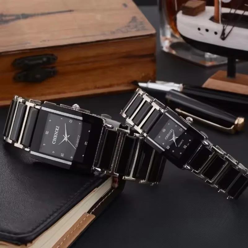 CHENXI 104A Top Brand Luxury Couple Watch Men's and Women's Imitation Ceramic Strap Exquisite Date Watches relojes para damas