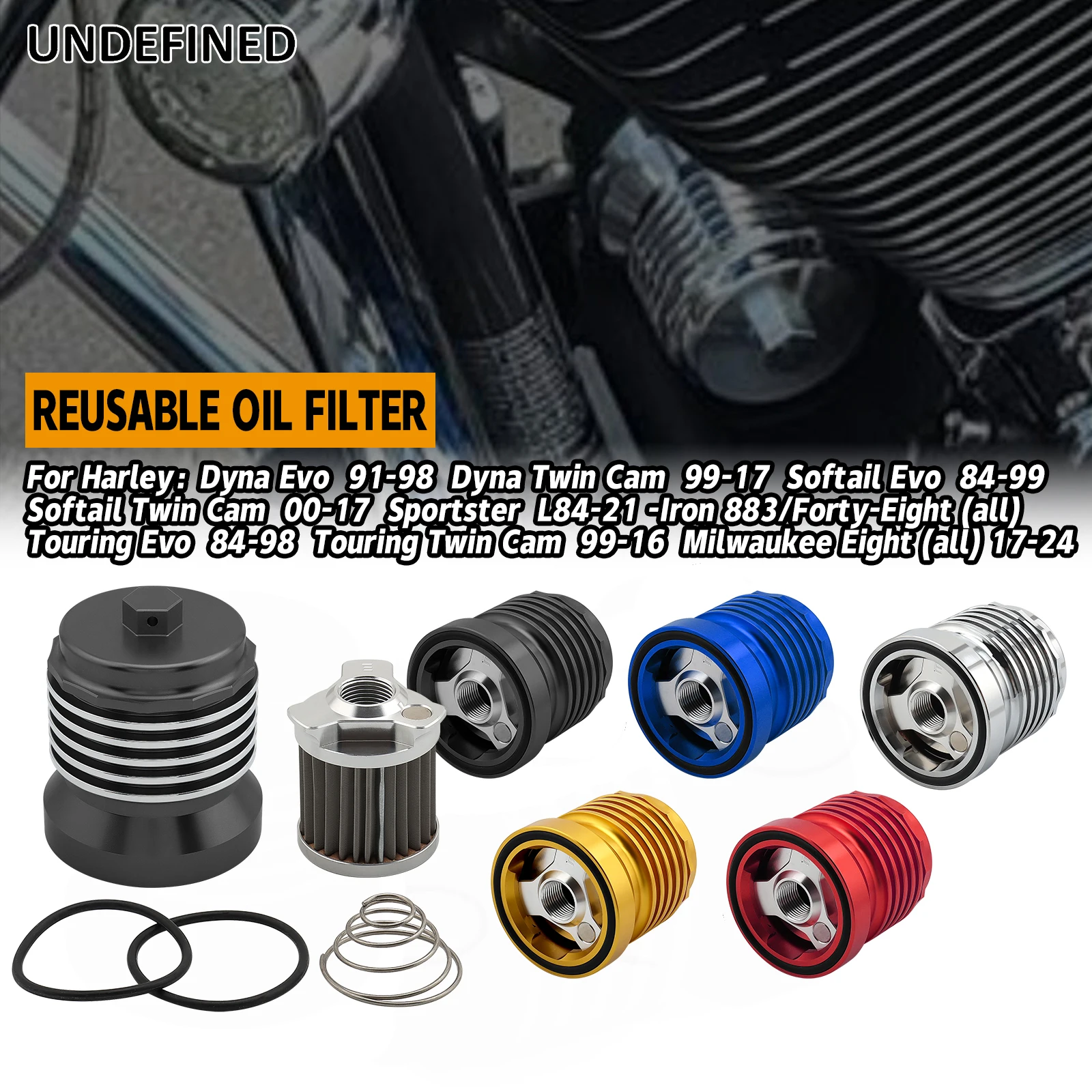 

Motorcycle Stainless Steel Reusable Oil Filter with Replacement cartidge For Harley Dyna Softail Touring For Buell X1 Lightning