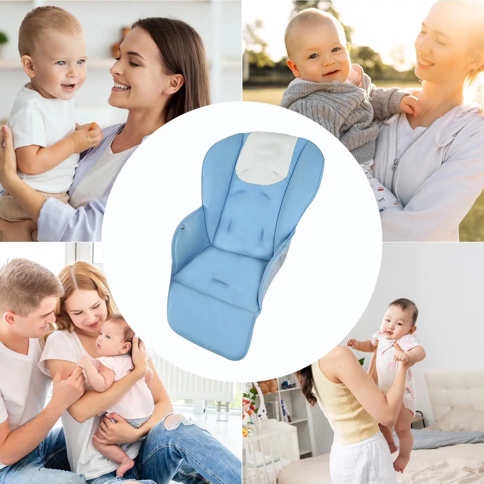 غطاء كرسي مرتفع مقاوم للماء ملحقات تناول الطعام للأطفال من جلد البولي يوريثان وسادة مبطنة لمقعد الطعام للأولاد والبنات والأبناء والبنات #5