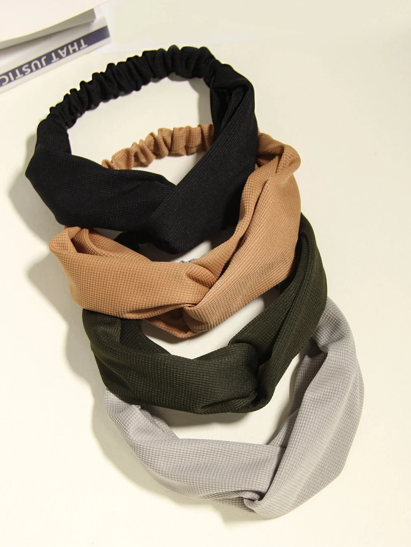 

Набор из 4 однотонных повязок на голову для женщин, модные аксессуары для волос