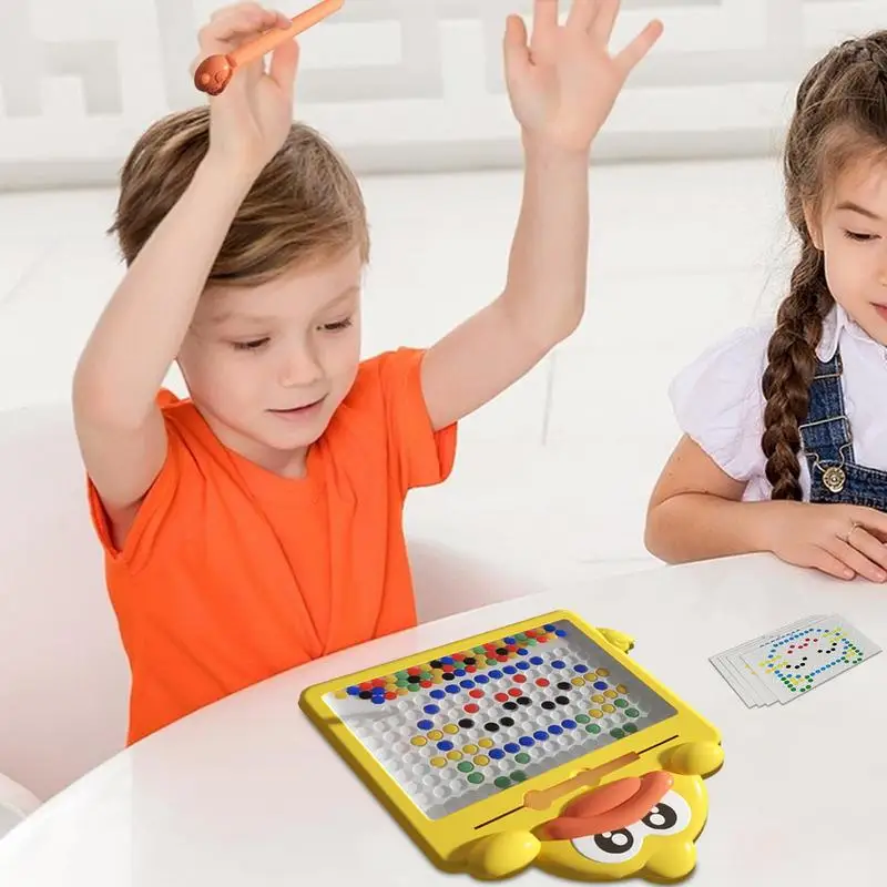 Magnetic Doodle Board Magnetic Dot Art Board With Dot Beads Educational Magnetic Dot Drawing Board Preschool Toy For Kids