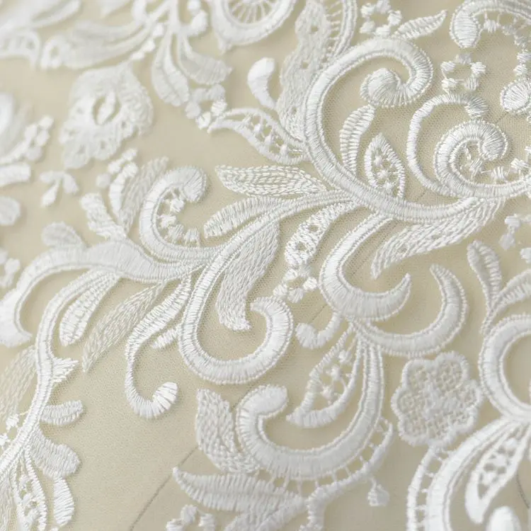 เย็บปักถักร้อยหรูชุดแต่งงานกระโปรงทําด้วยมือ DIY วัสดุตกแต่งเสื้อผ้าลูกไม้ Trim