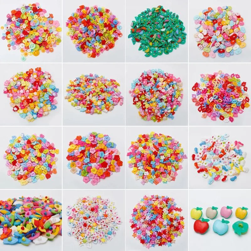 30/50PCS Random Mixed Plastic Button for Kids Sewing Buttons Clothes Accessories Crafts Child Cartoon Button