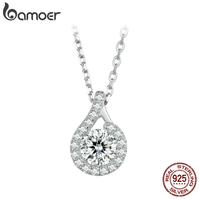 

Женские ожерелья BAMOER Moissanite, изысканное ожерелье из стерлингового серебра 925 пробы с платиновым покрытием для женщин (17,7 дюйма)