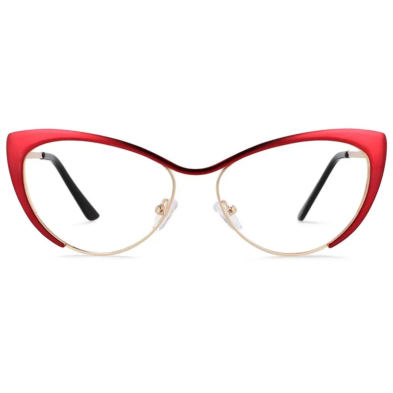 R55033 Sexy Katzenauge Metallrahmen Presbyopie Brille für Frauen Optische Computerbrille Serie Brille Modebrille.+50~+100