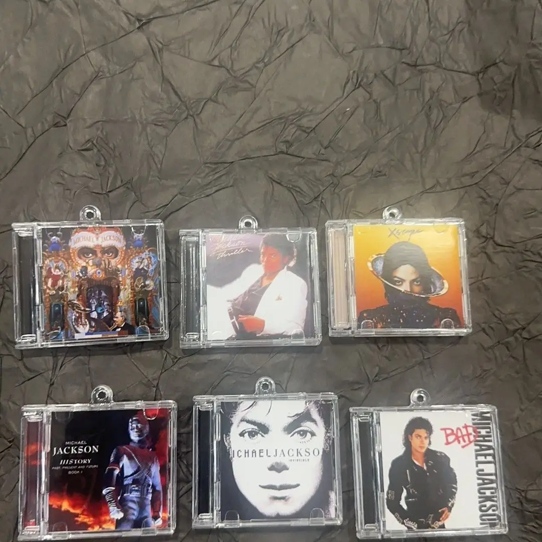 High-Quality Acrylic Michael Jackson Keychain - Mini CD Album Charm, Tap-To-Play Music, Fan Collectible Gift