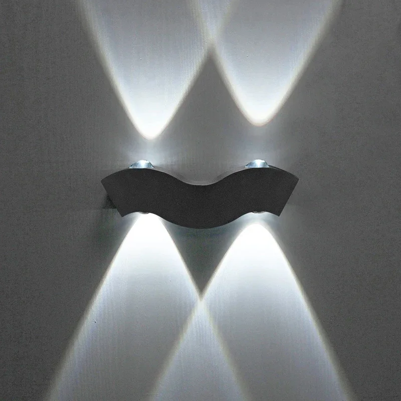 Lámpara LED de pared con forma de onda, decoración creativa, simplicidad, sala de estar, pasillo, escalera, dormitorio, mesita de noche, 4W